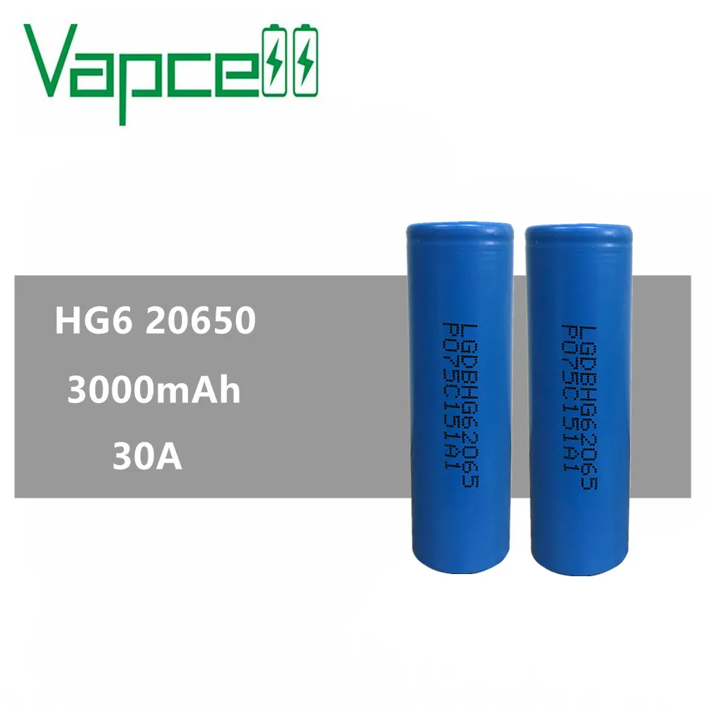 2 шт. 100% оригинальный VAPCELL 20650 3000 мАч 30 А литиевая аккумуляторная батарея HG6