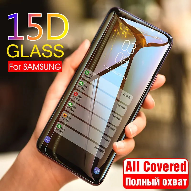 15D закаленное стекло для Samsung Galaxy S9 S8 Plus Note 8 9 S7 edge полный закругленный протектор