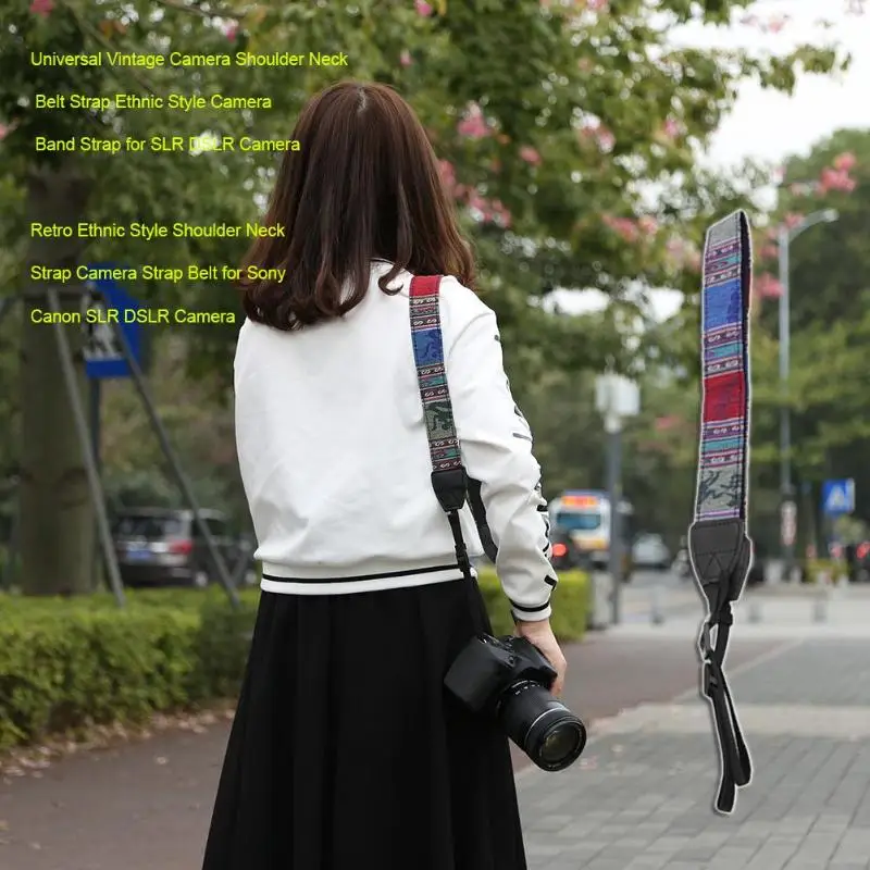 Универсальный винтажный плечевой ремень для камеры в этническом стиле SLR DSLR