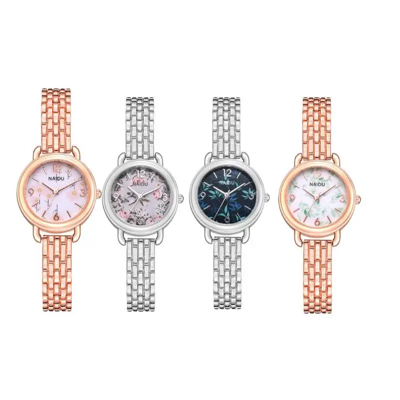 Женское платье часы из нержавеющей стали модные женские наручные кварцевые в