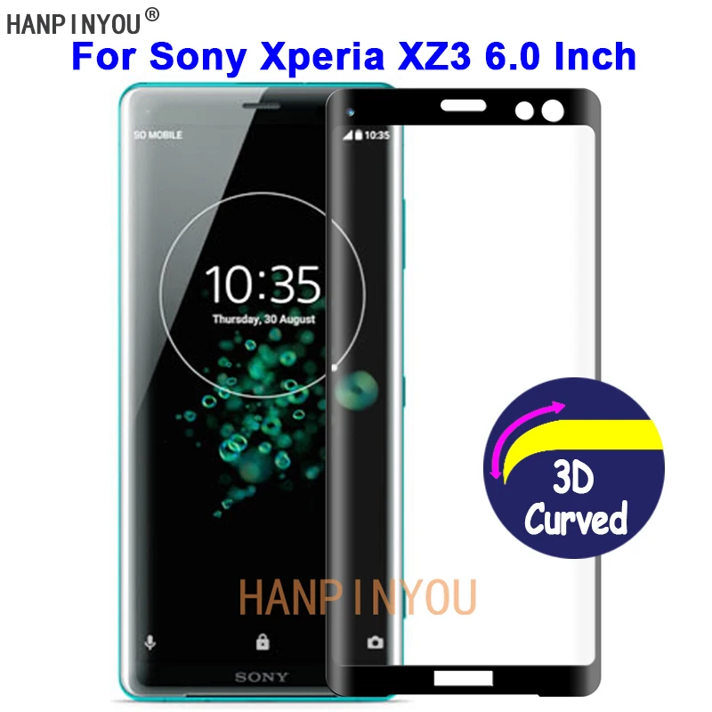 Для Sony Xperia XZ3 6 0 &quotтвердость 9H 3D полное покрытие тонкое закаленное изогнутое