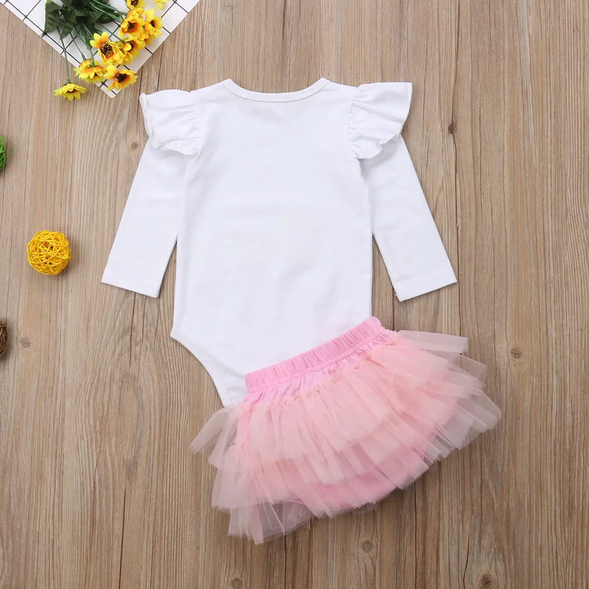 2 предмета милая одежда для первого дня рождения маленьких девочек платье пачка
