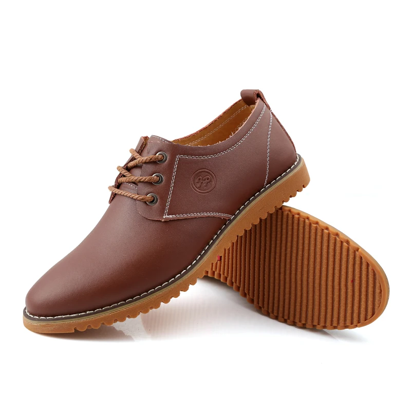 Toe Lace Size Casual Classics 38-47 Shoes Footwear Luxury Up Leather Male Daily Busniess Men Round MEIJIANA Simple | Обувь
