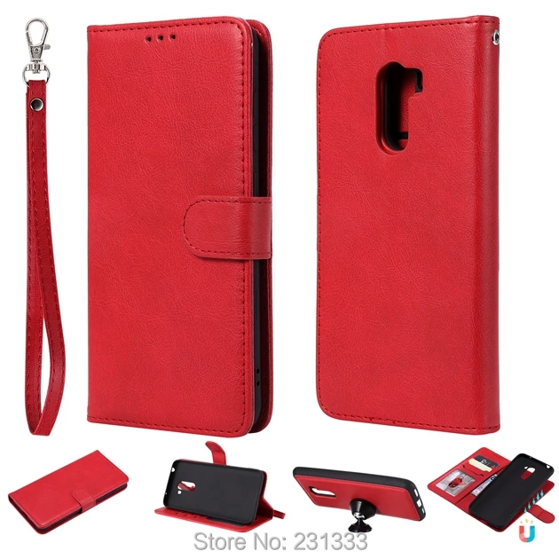 Автомобильный Магнитный чехол кошелек на присоске кожаный для Xiaomi Pocophone F1 Redmi NOTE 6