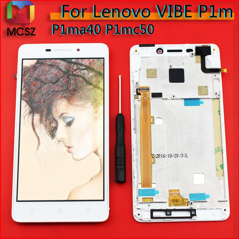 Для Lenovo Vibe P1m P1ma40 ЖК дисплей кодирующий преобразователь сенсорного экрана в сборе