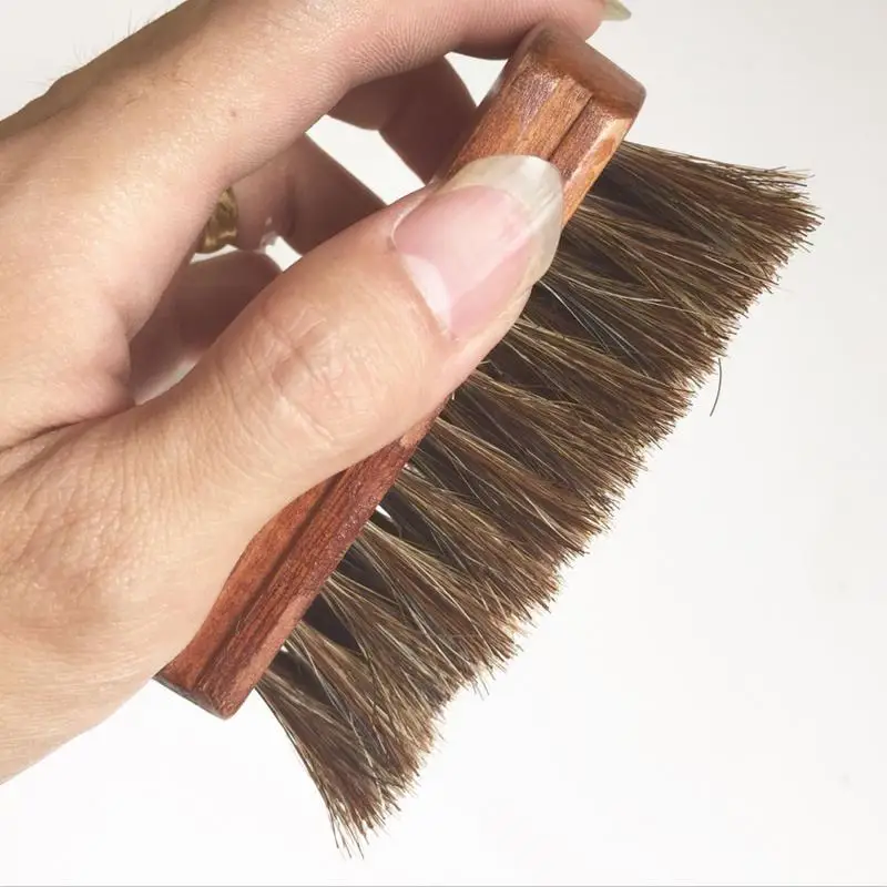 1PCS Car Brush Brown Horse Hair For Shoe Shine Brushes Wooden Handle Seat Boots Leather Care Cleaning | Автомобили и мотоциклы