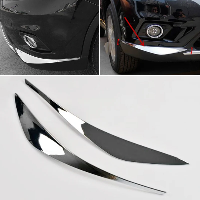 1 пара Новый Серебряный ABS передний бампер хромированная защита молдингов для Nissan