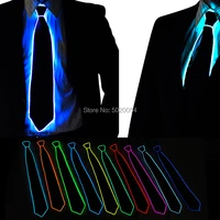 novelty costume accessories 10 colors neon el wire tie men women light up flashing tie night club glowing neck tie