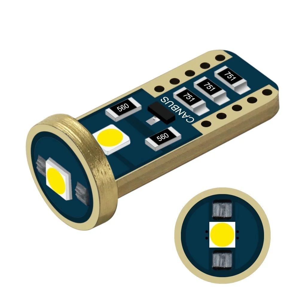 1 шт. высокое качество T10 Светодиодные лампы W5W светодиодные клин 3030 3smd Внутренние