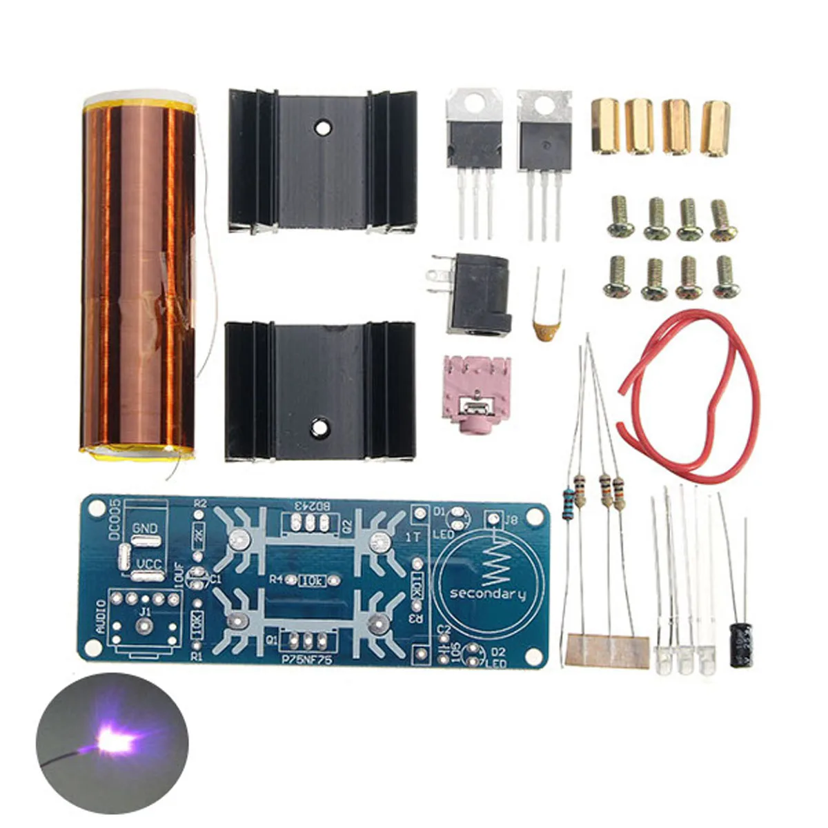 LEORY DIY 15-24 В 2A мини музыкальная катушка Комплект DC ZVS плазменная сирена динамик