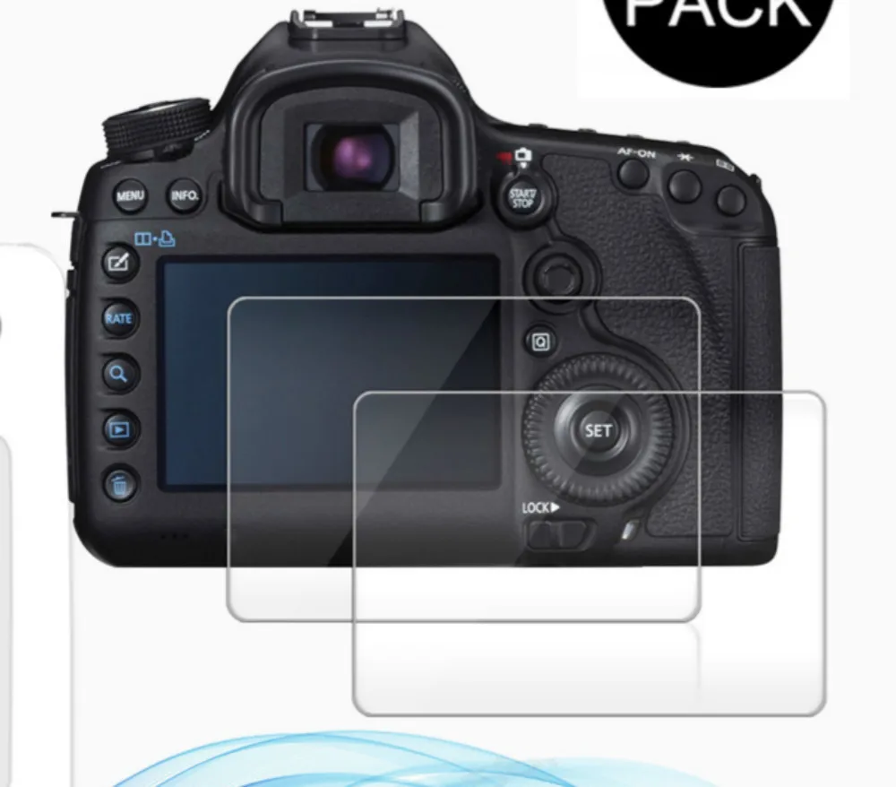 2 упаковки для Canon EOS 5D Mark IV / III 0 3 мм 2.5D 9H прозрачное закаленное стекло протектор