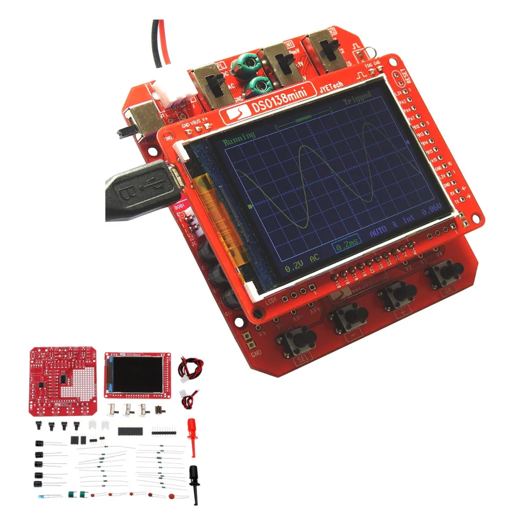 Tech 13805K DSO138mini DIY цифровой осциллограф комплект SMD предплатные 200 кГц 3 5 V 6 В