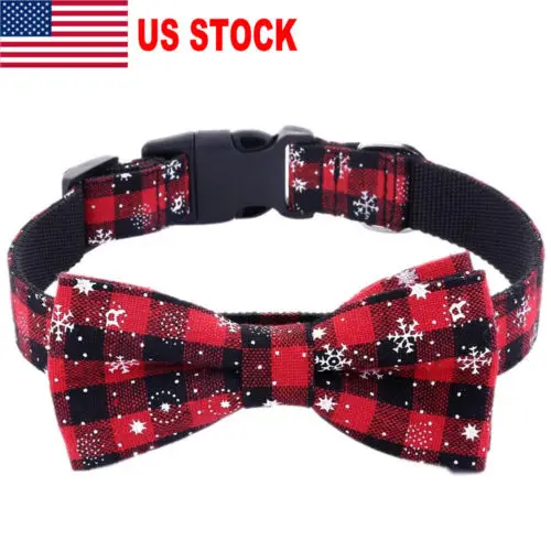 США Рождество Собака бант для кошек регулируемый галстук-бабочка галстук