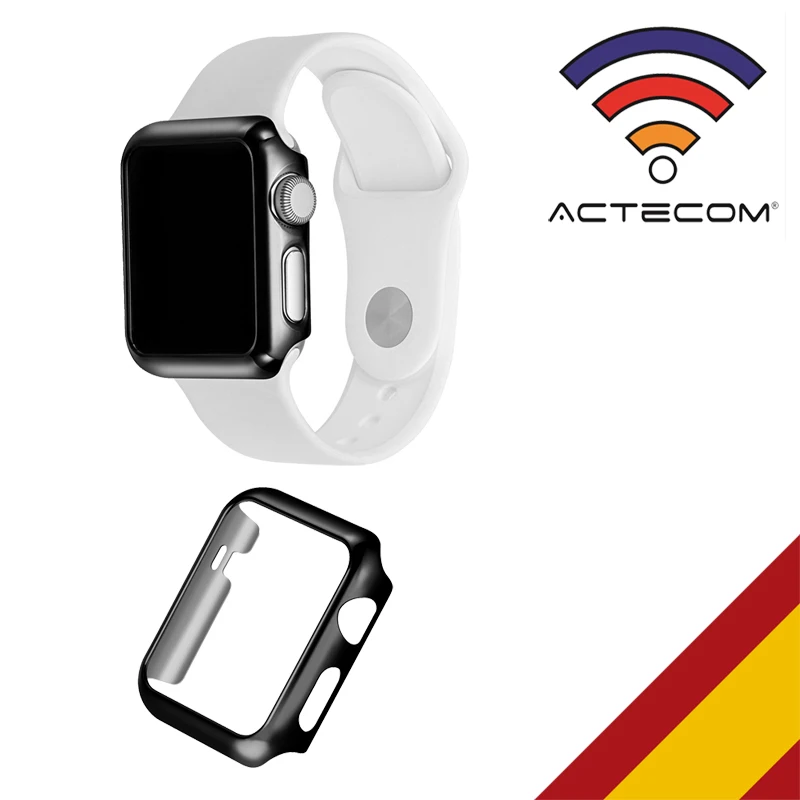 ACTECOM Carcasa Protector para Apple Watch 38 MM Semi RIGIDA Negra Serie 1 | Mobile Phone Cases &amp Covers