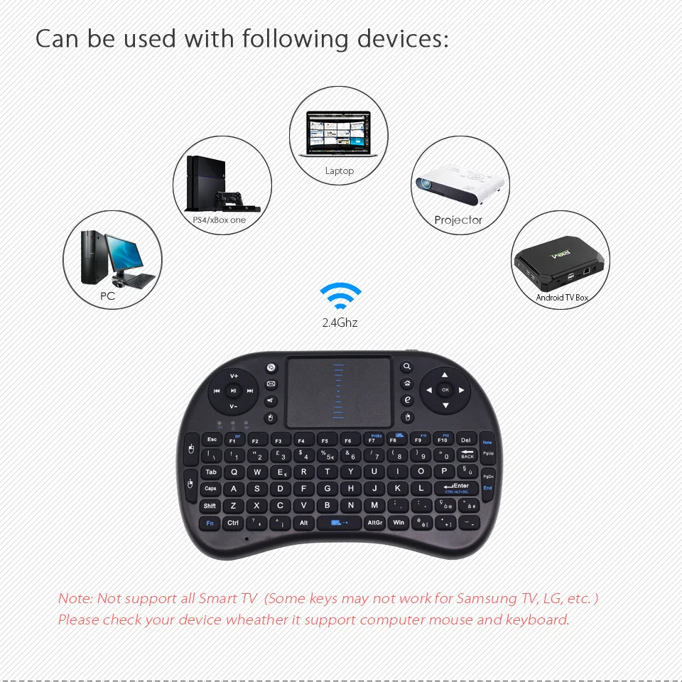Беспроводная мини клавиатура Air Mouse iPazzPort 2 4 ГГц с сенсорной панелью для ТВ
