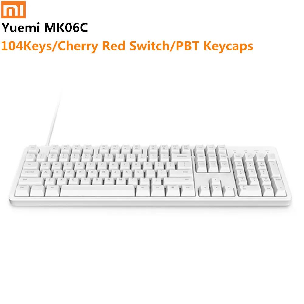 Оригинальный XiaoMi Yuemi MK06C 104 ключей NKRO Вишневый красный переключатель USB Проводная