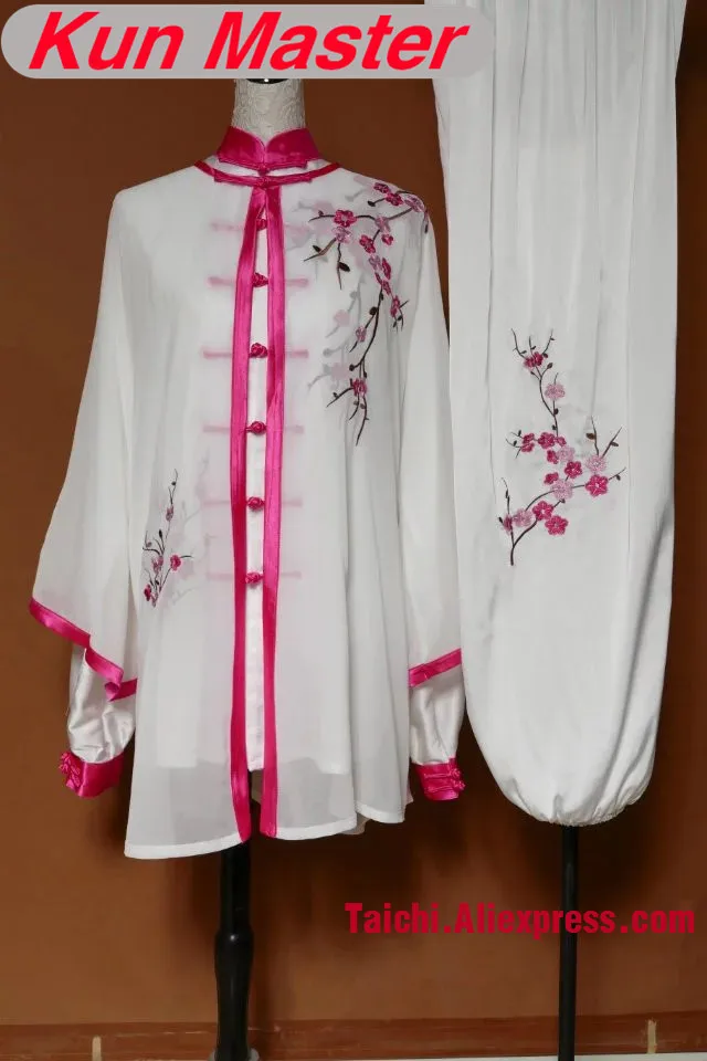 

Lady Custom Tai Chi Performance Uniform Plum Blossom Embroidery Martial Art Kung Fu Clothing Note Height Weight Three Pieces