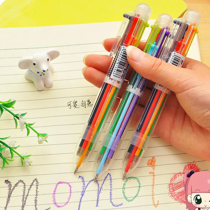 1 шт. DIY креативные новые красочные многоцветные шариковые ручки милые 6 в цвета