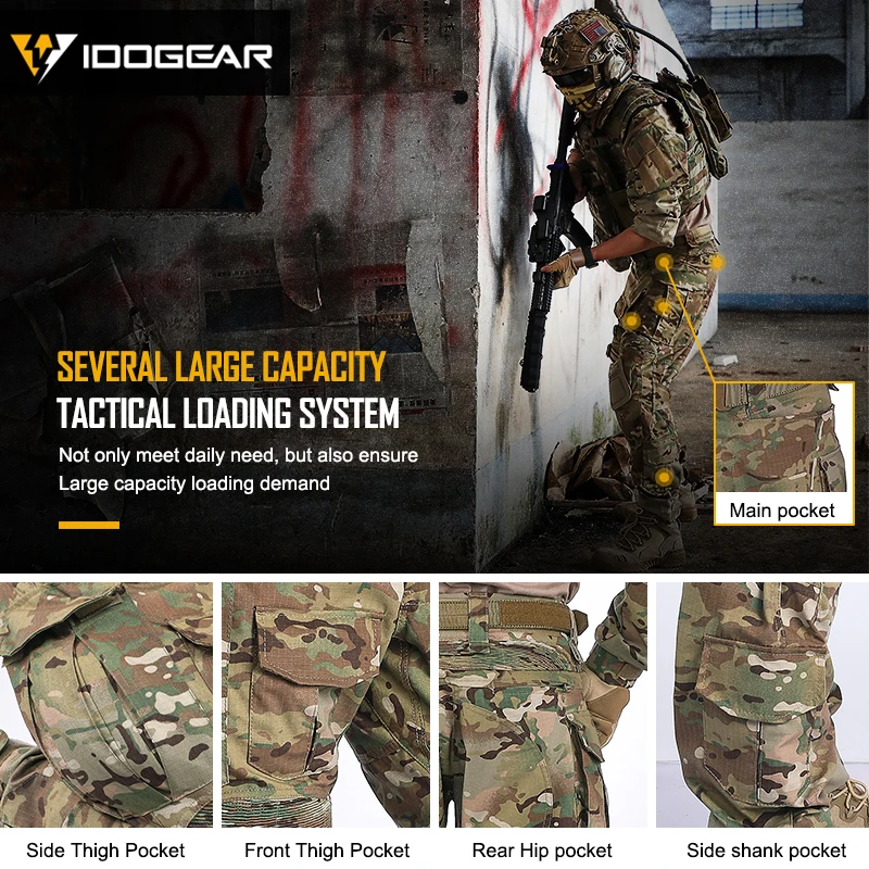 IDOGEAR G3 боевые штаны с наколенниками страйкбол тактические брюки Мультикам CP gen3 Охота камуфляж