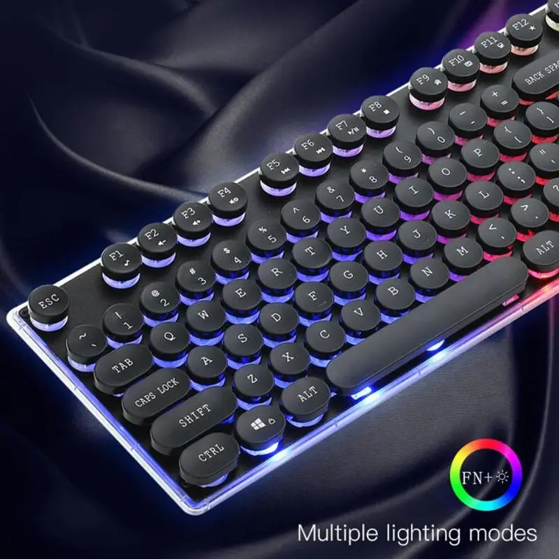 104 ключа стимпанк игровая клавиатура RGB с подсветкой Механическая USB Проводная