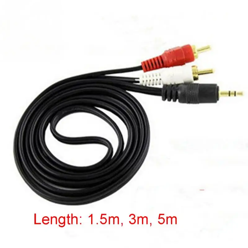 2018 NEW HOT SALES 3.5mm Aux Auxiliary Cable To AV 2 RCA Stereo Music Audio For MP3 Phone IPod |