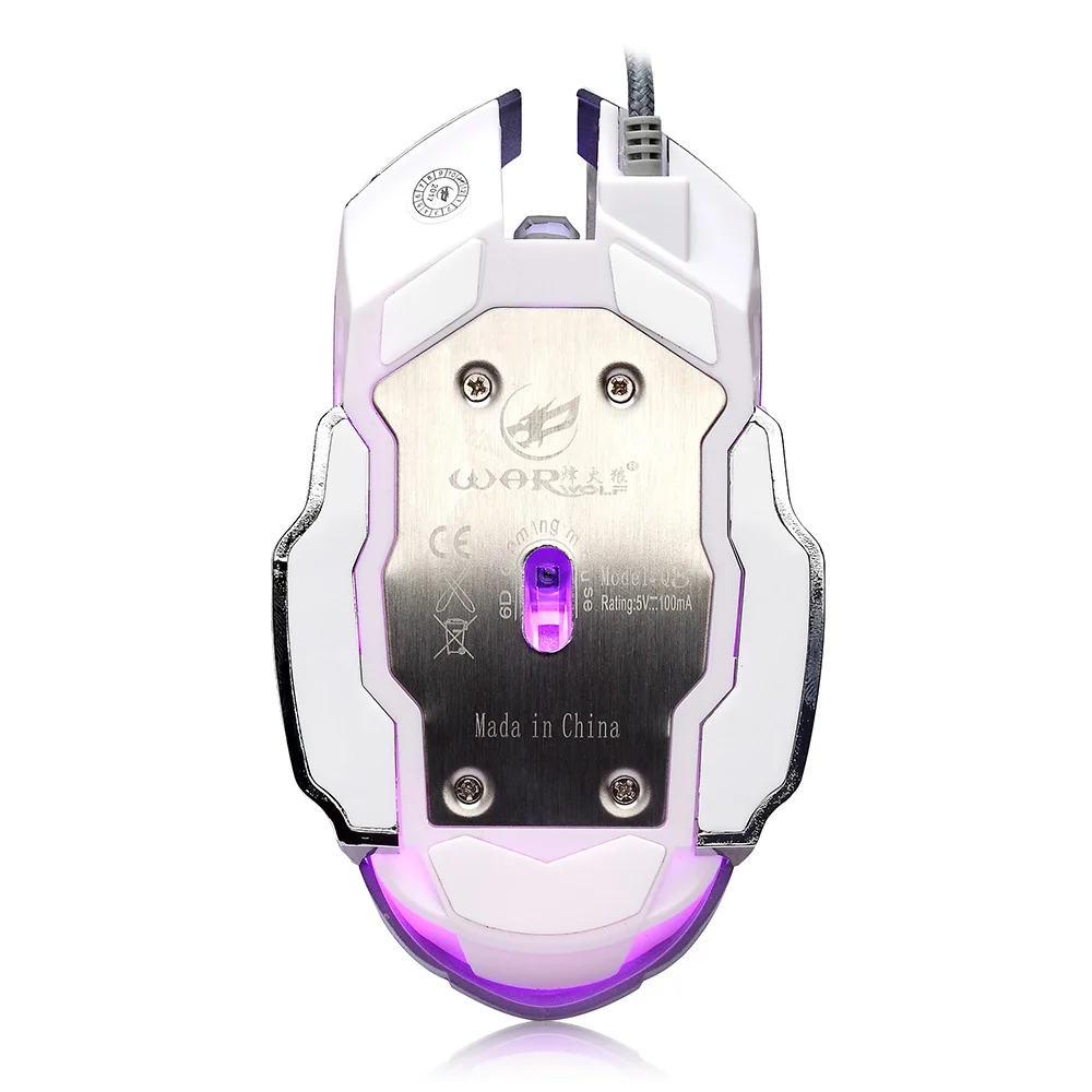 Warwolf Q8 Проводная игровая клавиатура Мышь Регулируемый Точек на дюйм Красочный