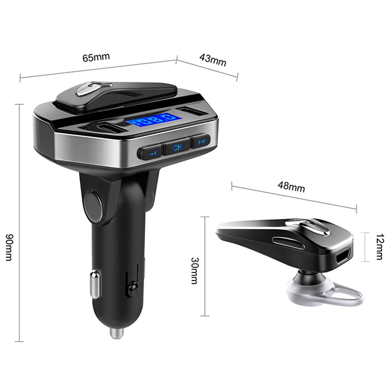 Mp3-плеер FM-передатчик 3 1 А быстрое зарядное устройство USB Bluetooth стерео громкая