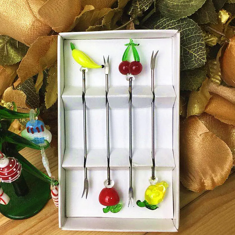 Индивидуальная милая посуда миниатюрная из нержавеющей стали вилка для фруктов