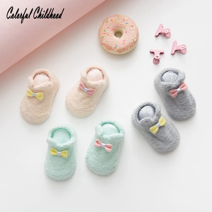 

Winter Newborn Infant terry Socks Anti Slip Baby Boy/girls floor Socks cartoon bunny design shoes socks Pasgeboren sokken