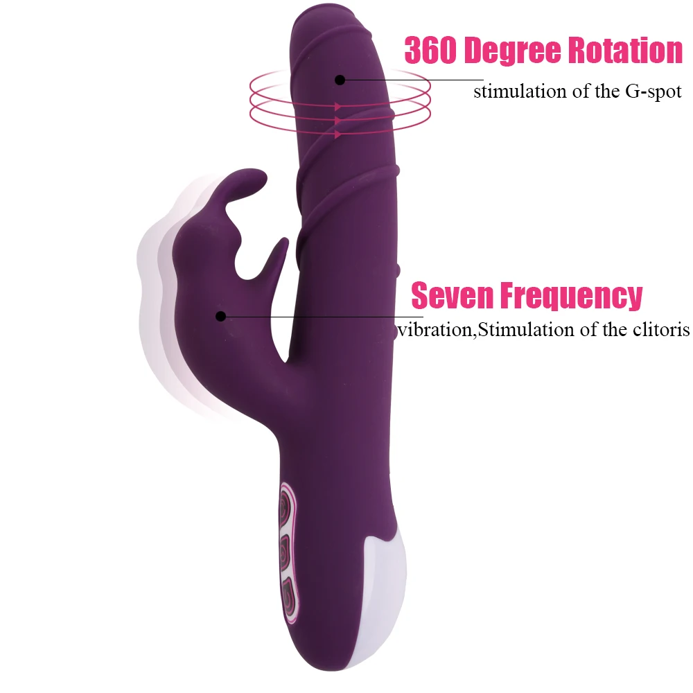 USB Rabbit 360 градусов вращения вибратор точки G толкающий большой электрический