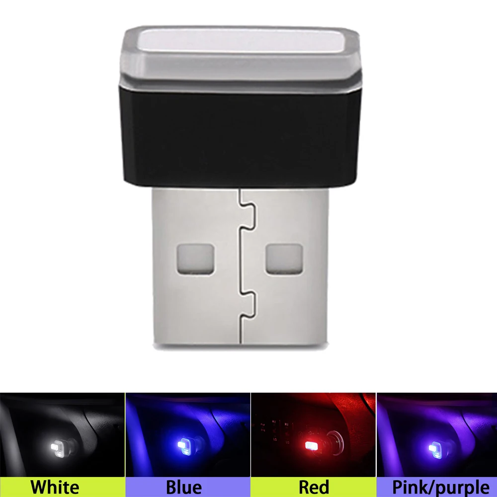 

Car Atmosphere Lights 5V USB White Red Blue Pink Purple SUV Car Styling Interior Decorative Lamp Auto Foot Lamp