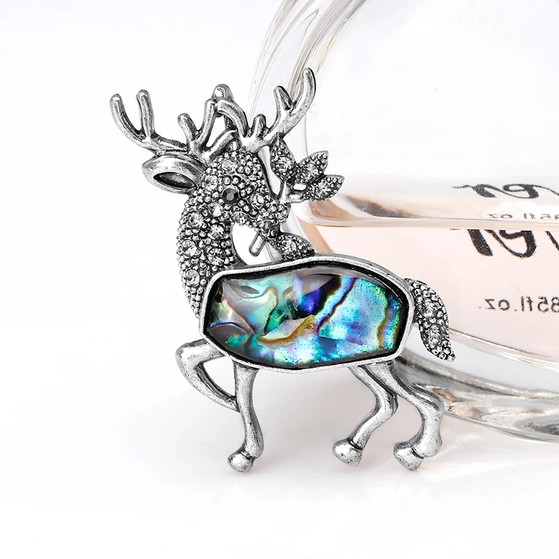 Deer Animal Cute Colurful One Pice Woman Girl Shell Classic Charming High Quality Accessories Simple Brooches All match | Украшения и