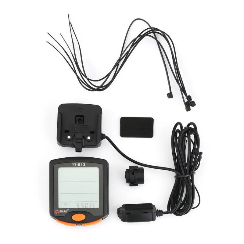 Bicycle Computer Wireless Bike Speedometer Digital Odometer Stopwatch Thermometer LCD Backlight Rainproof Black | Спорт и