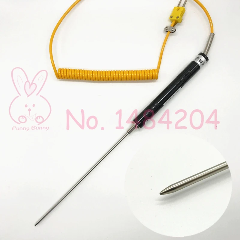 Type K Surface Thermocouple -50~500C 3mm * l 170mm Probe Flat Tip Sharpened Needle Handheld Temperature Sensor | Инструменты
