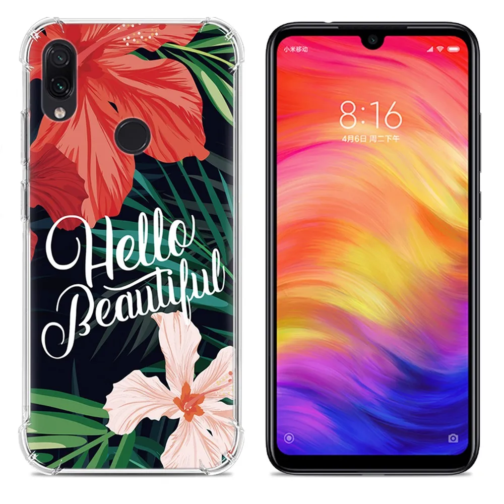 Ударопрочный чехол для телефона Xiaomi Redmi Note 7 мягкий ТПУ с милым мультяшным