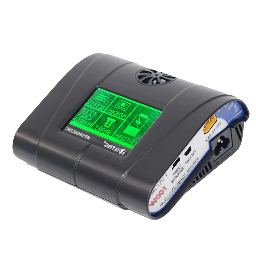 HTRC Eu Plug Lipo зарядное устройство 100 Вт 10A Ac/Dc Ht106 пресс экран Rc хобби баланс для Li Hv Lilon