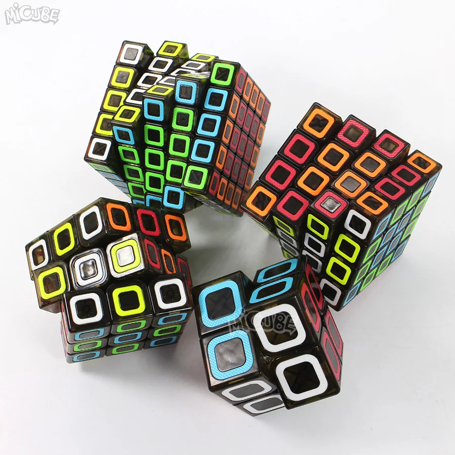 Qiyi Cube 2x2 3x3 4x4 5x5 Ciyuan волшебный скоростной куб прозрачный черный размер игрушки для