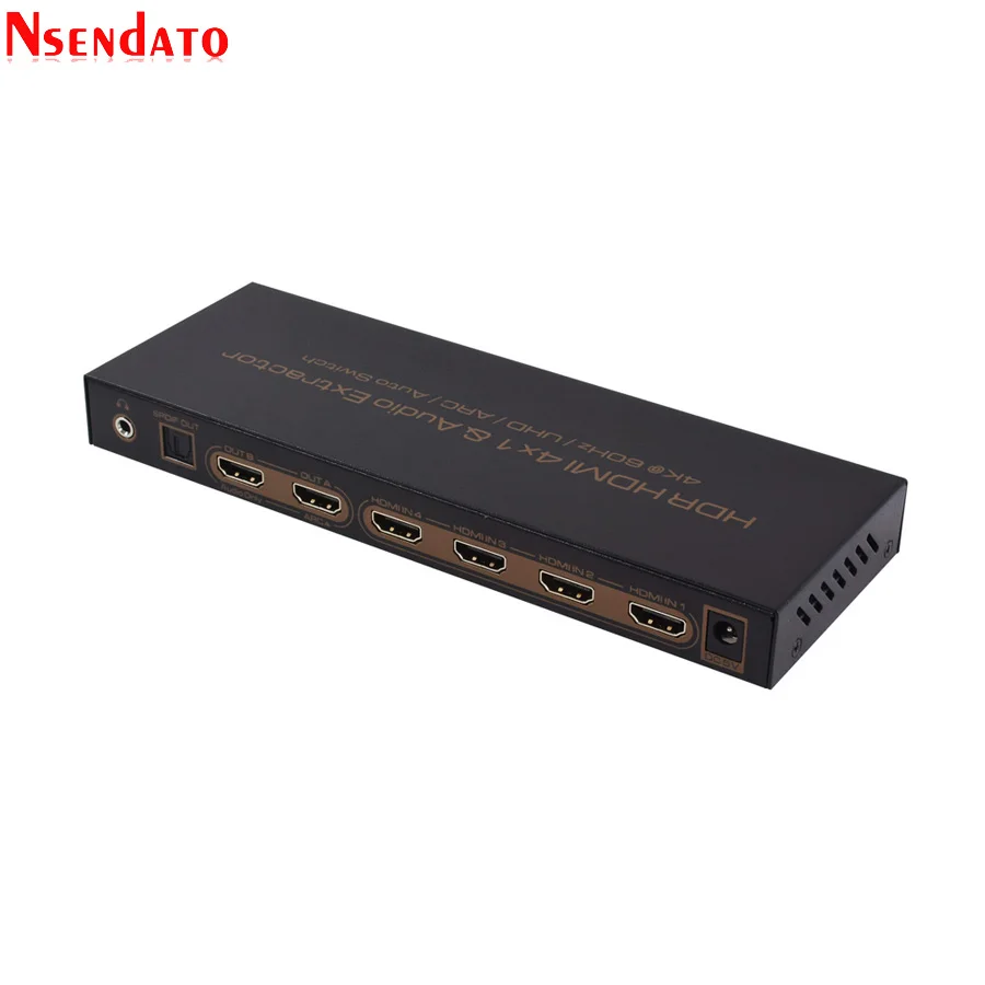 4K * 2K HDR HDMI матрица 4X1 4k переключатель сплиттер аудио экстрактор для DTS Dolby ARC SPDIF 4 в 1