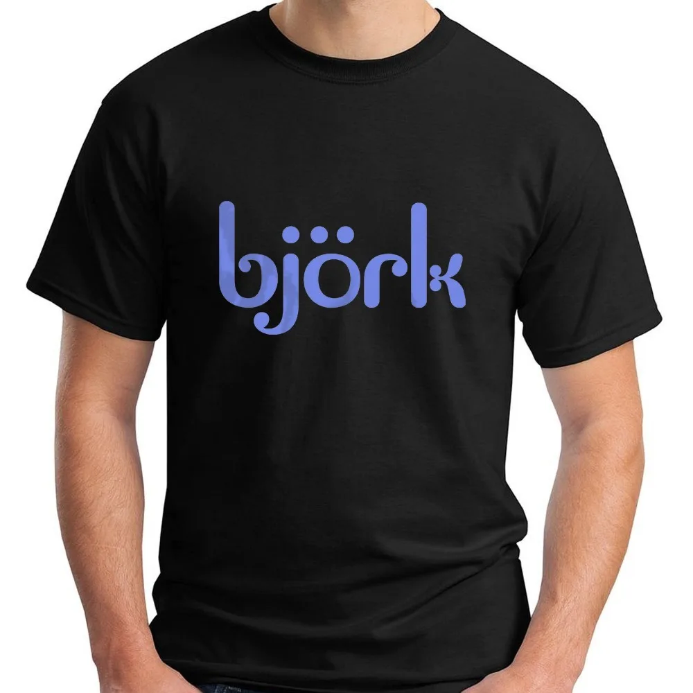 2018 новые летние футболки Bjork исландский с логотипом короткий рукав Черная