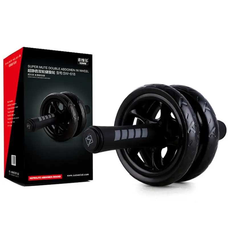 New Keep Fit Wheels No Noise Super Mute Double Abdominal Wheel Ab Roller For Exercise Fitness Equipment | Спорт и развлечения