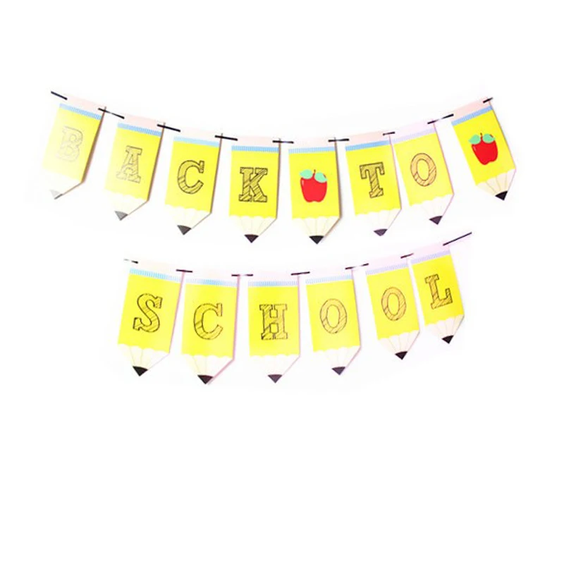 

1 Set Creative Back To School Pencil shape banner Party Decorations supplies