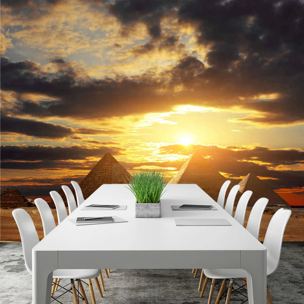 Majestic Egyptian Pyramids In The Sunset Wall Mural Wallpaper Decorate Living Room Sofa TV Bedroom Backdrop Bar | Обустройство дома