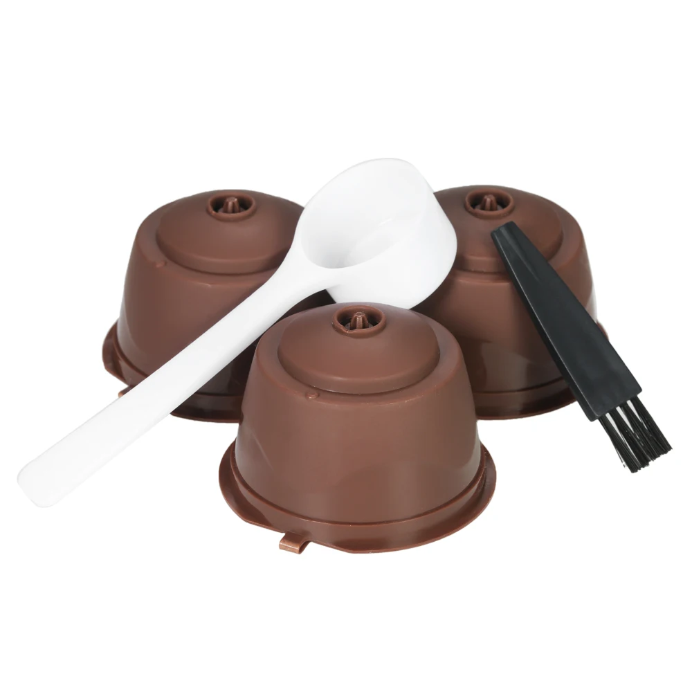 3 шт./компл. фильтр для кофе многоразовая кофейная капсула с ложкой и кистью