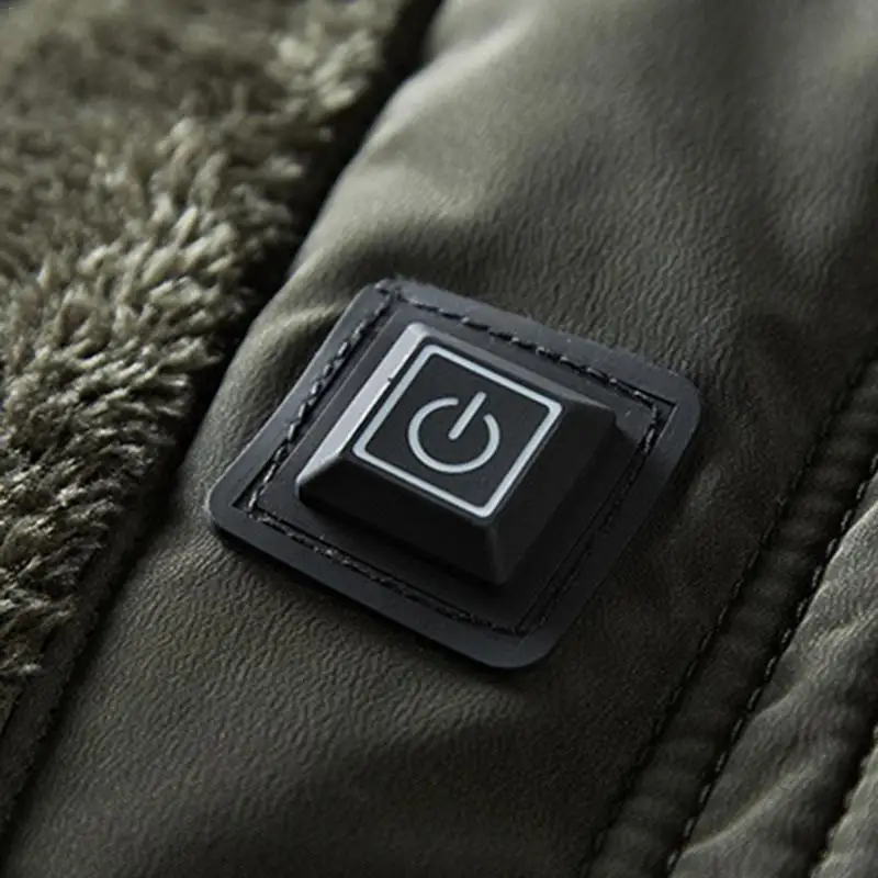 M ~ 5XL Мужское пальто с электрическим подогревом зимнее длинное Смарт usb зарядка