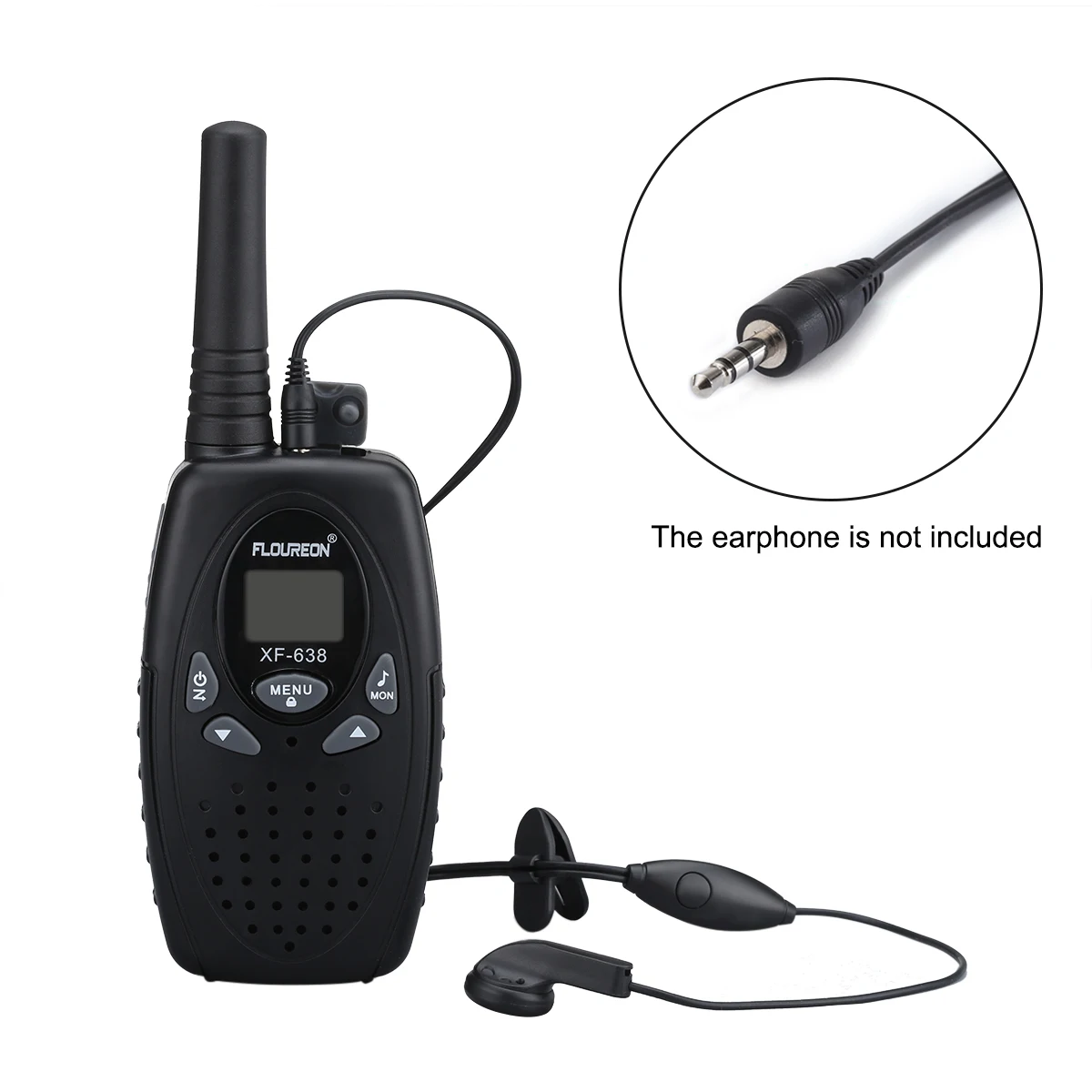 Floureon 8 канальный рации UHF400 470MHz двусторонней радиосвязи 3 КМ Домофон черный
