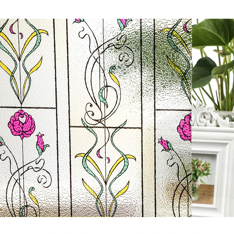 Ширина 60 см красная роза статическое прилипание конфиденциальности