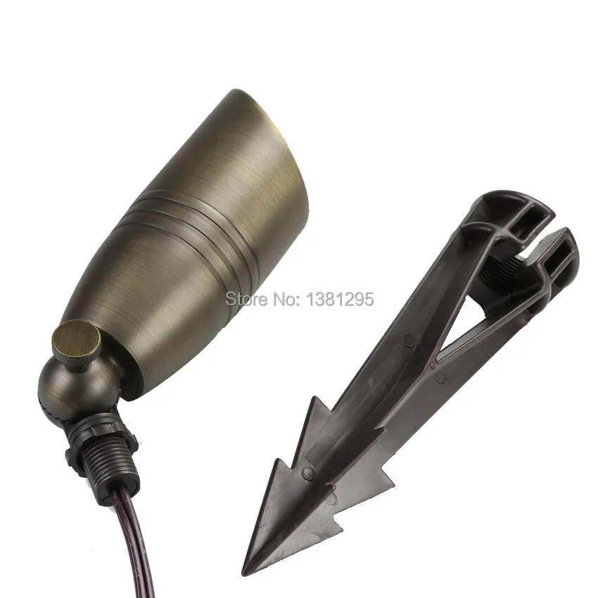 Из отлитой под давлением латуни из бронзы садовый светильник 12V MR16 открытый светодиодный Спайк светильник 3 Вт 5 Вт путь пейзаж Водонепроницаемый точечные лампы светильник UL