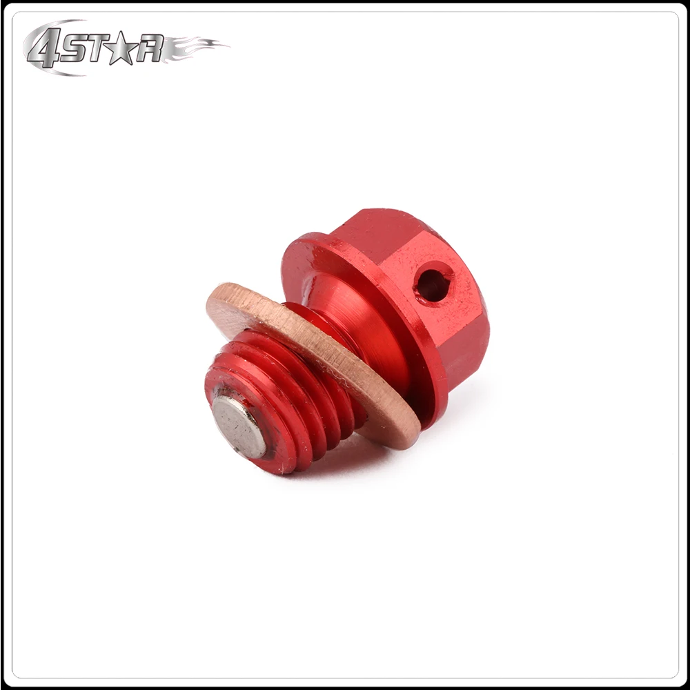 

Motorcycle Red Billet Aluminum Magnetic Oil Drain Plug Bolt For HONDA ATC Big Red Foreman Rubicon FourTrax Rancher Recon250