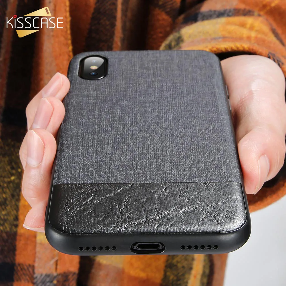KISSCASE Ретро тканевый чехол для телефона iPhone 11 X XR 7 8 6 6S Plus деловые чехлы из