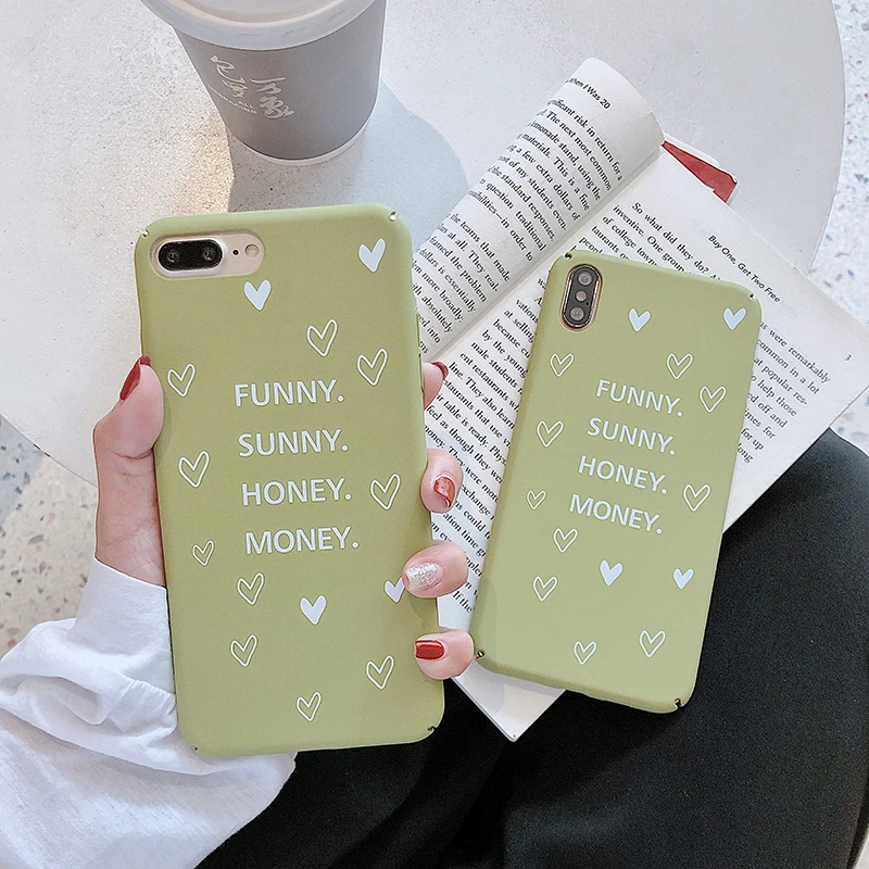 KJOEW Жесткий Чехол для ПК с буквенным принтом iPhone 7 8 Plus XS Max XR X 6 6s чехлы мультяшным